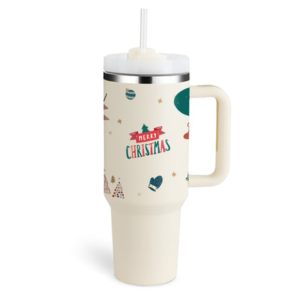 Halloween Thermal Mug 40oz Straw Coffee Insulation Cup With Handle