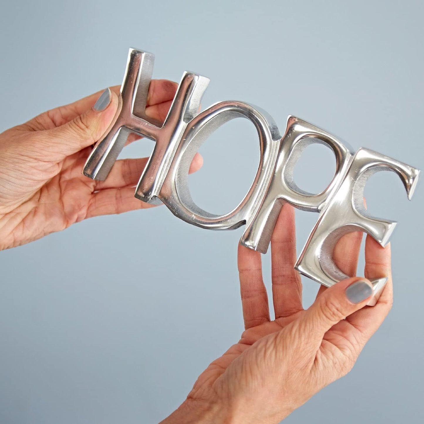 Paper High Recycled Metal 'HOPE' Sign - 19Cm X 8.5Cm - Fair Trade & Handmade
