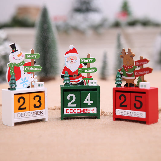 Christmas wooden calendar decoration