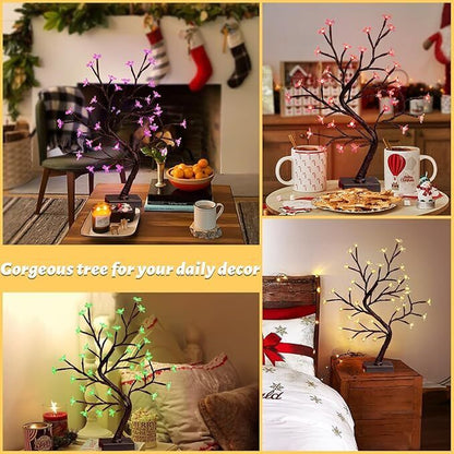 Vanthylit Multicolour Cherry Blossom Tree Light Up, 36 LED Bonsai Tree Colour