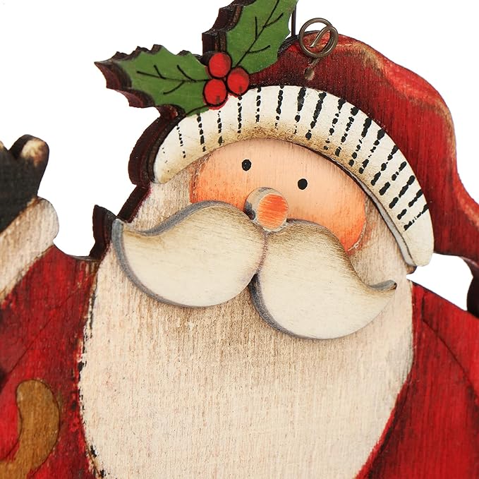 Christmas Decoration Welcome Santa Wreath Braided Door Hang - 25 cm