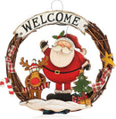 Christmas Decoration Welcome Santa Wreath Braided Door Hang - 25 cm