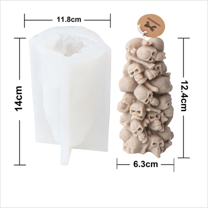 Handmade Embossed Skull Pylon-Type Silicone Candle Mould