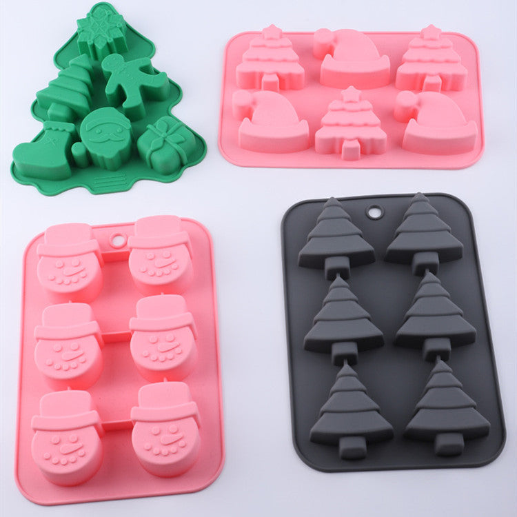 Christmas Silicone 6 Square Shaped DIY Baking Tray