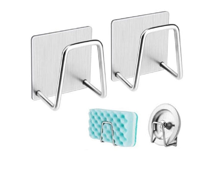 Stainless Steel Adhesive Sponge Holder (4-Pack)