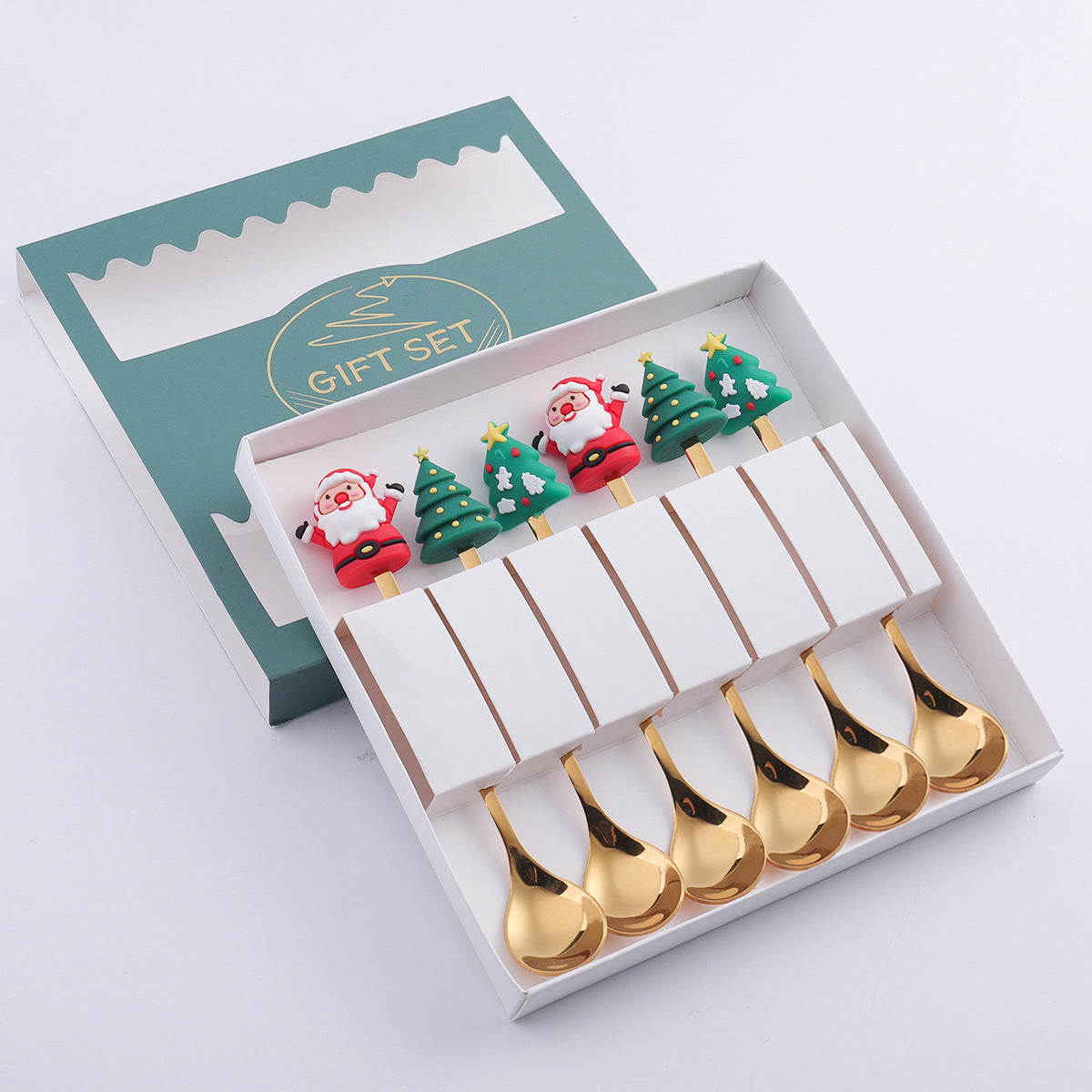 Christmas Holiday Pudding Dessert Spoon/ Fork Cutlery Set