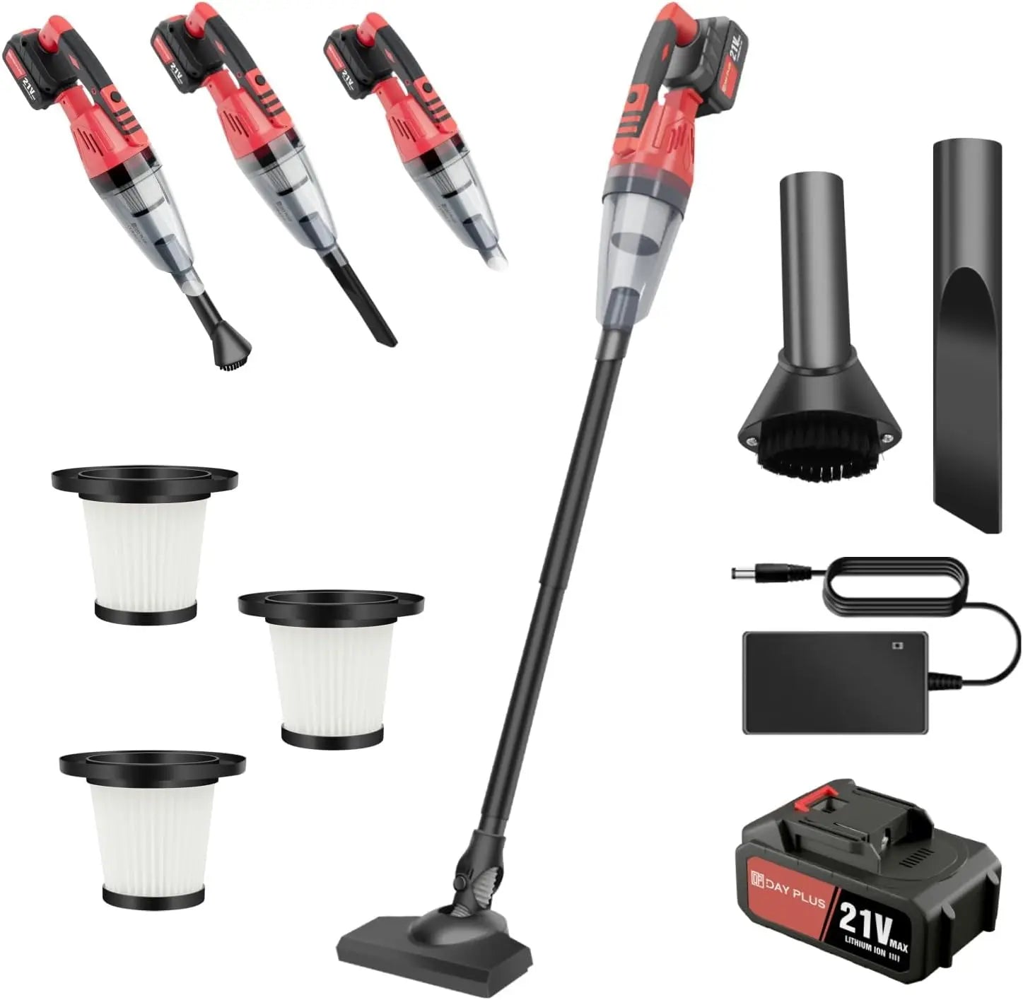 21V Ultra Lightweight Stick Vacuum, 4-in-1 Cordless Vacuum Cleaner, 20 Min Runtime, 600ML Dustbin, Perfect for Quick Cleanups on Hard Floors,Cars & Pet Hair by Haraps.com