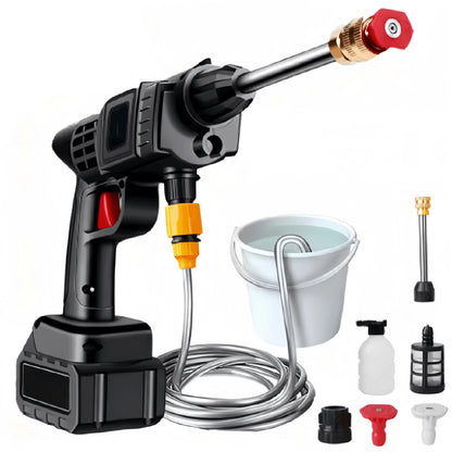 Handheld Cordless Water Cleaning Sprayer with 2 Rechargeable Batteries, Portable Electric Washing Gun, Multifunctional Household Cleaning Tool for Car Washing Garden Watering Patio Furniture Outdoor Daily Use by Haraps.com