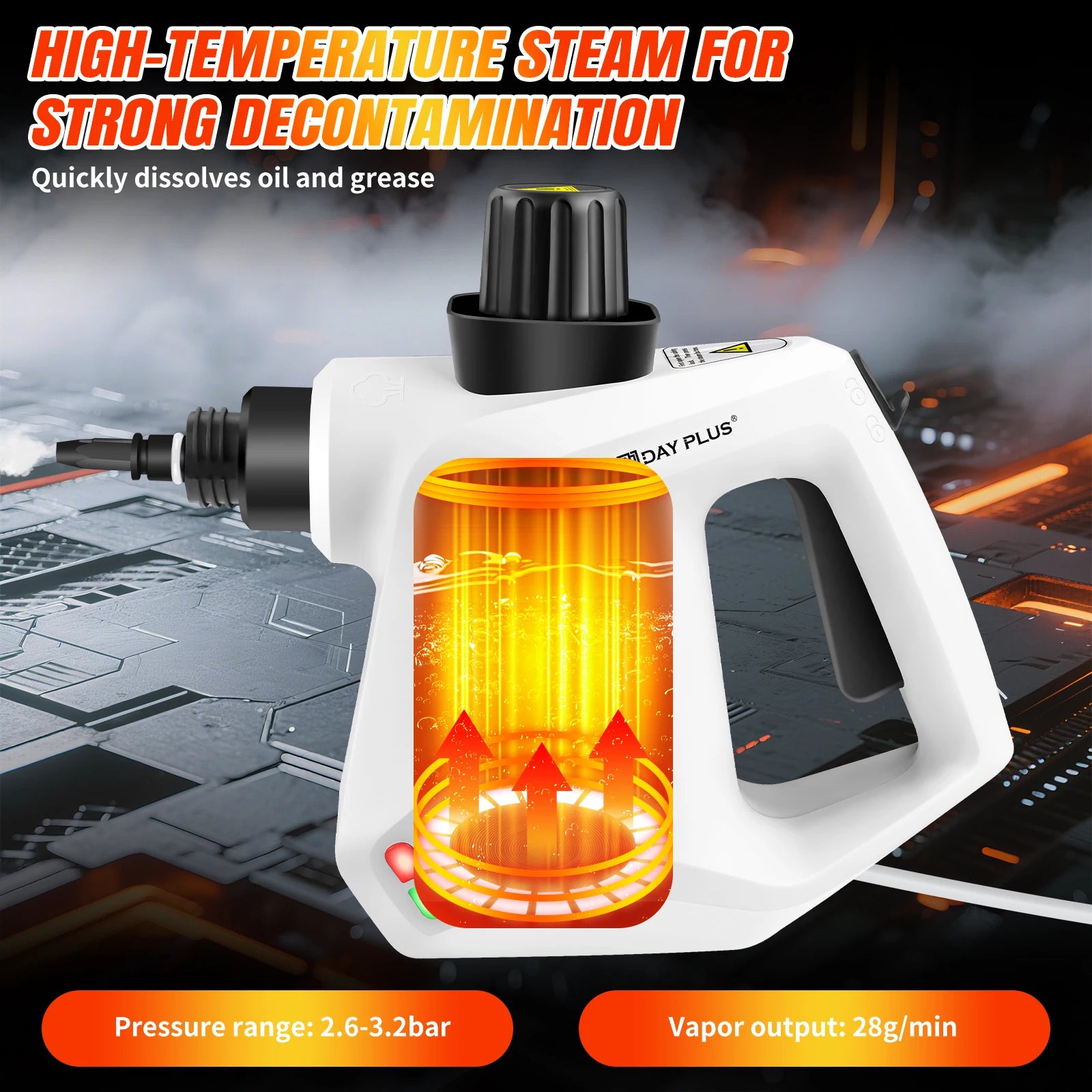 Steam Cleaner Handheld, Comes with 9-Piece Accessories for Multi-Surface Stain Removal, High Temperature Portable Steam Cleaner for Carpet, Toilet, Floor, Oven, Bathroom and Windows, White by Haraps.com
