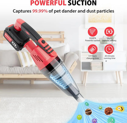 21V Ultra Lightweight Stick Vacuum, 4-in-1 Cordless Vacuum Cleaner, 20 Min Runtime, 600ML Dustbin, Perfect for Quick Cleanups on Hard Floors,Cars & Pet Hair by Haraps.com