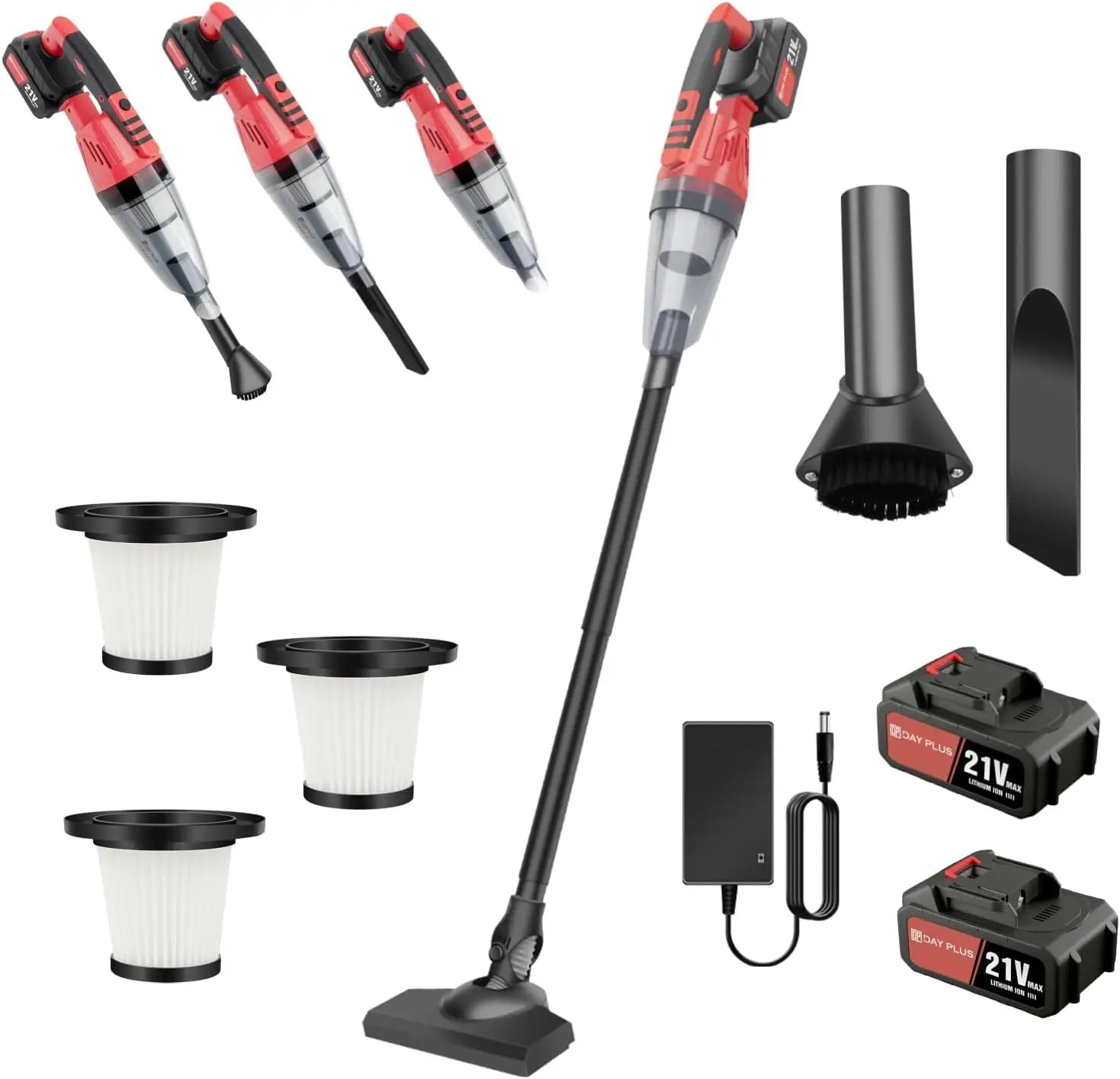 21V Ultra Lightweight Stick Vacuum, 4-in-1 Cordless Vacuum Cleaner, 20 Min Runtime, 600ML Dustbin, Perfect for Quick Cleanups on Hard Floors,Cars & Pet Hair by Haraps.com
