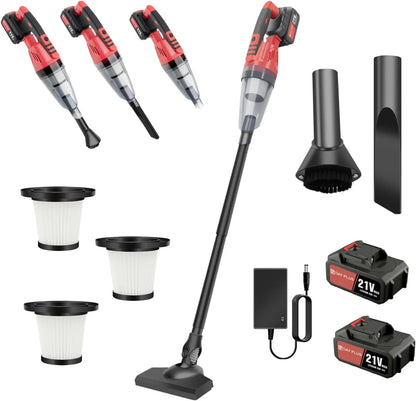 21V Ultra Lightweight Stick Vacuum, 4-in-1 Cordless Vacuum Cleaner, 20 Min Runtime, 600ML Dustbin, Perfect for Quick Cleanups on Hard Floors,Cars & Pet Hair by Haraps.com