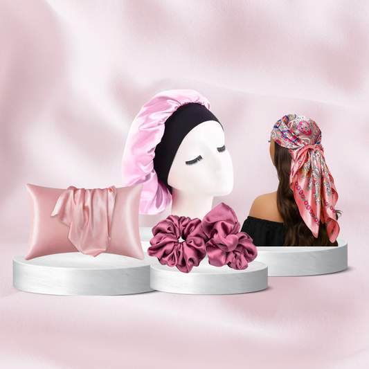 Satin Haircare Combo (Bonnet, Pillowcase, Headscarf and Scrunchie)