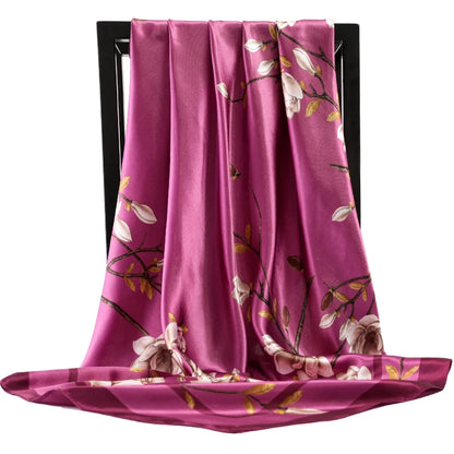 Satin Silk Square Head Scarf (90cm x 90cm)