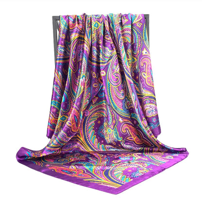 Satin Silk Square Head Scarf (90cm x 90cm)