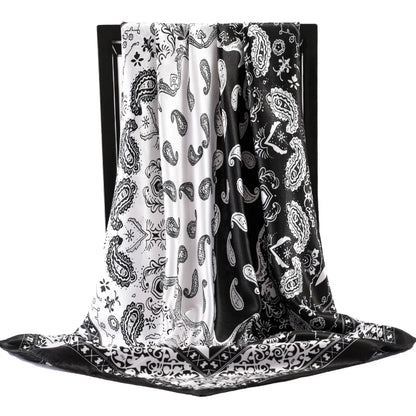 Satin Silk Square Head Scarf (90cm x 90cm)