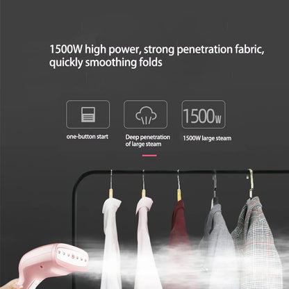 Portable Pink Handheld Fabric Garment Steamer Ironing For Clothes