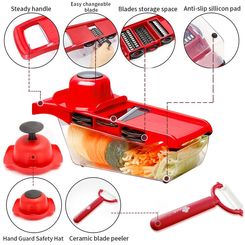 Kitchen Helper Vegetable Cutter and Slicer with Steel Blade