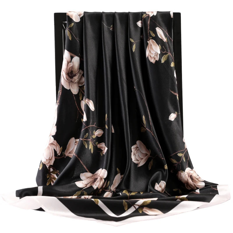 Satin Silk Square Head Scarf (90cm x 90cm)