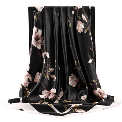 Satin Silk Square Head Scarf (90cm x 90cm)