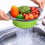 Round Collapsible Fruits Vegetables Strainer