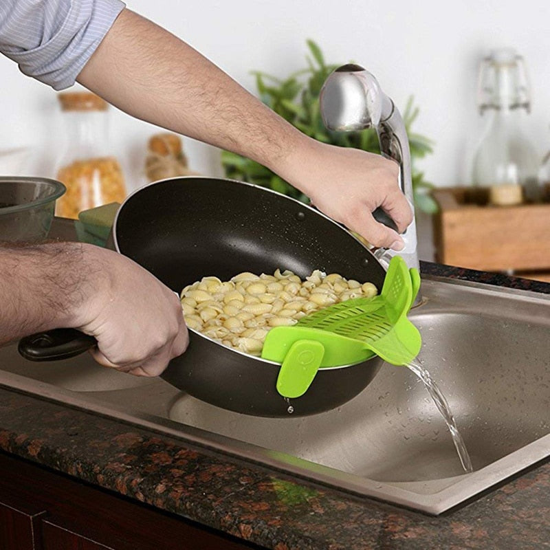 Universal Anti-Slip Silicone Clip-on Pan Pot Strainer