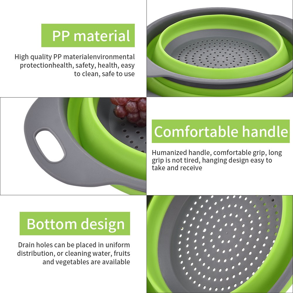 Round Collapsible Fruits Vegetables Strainer