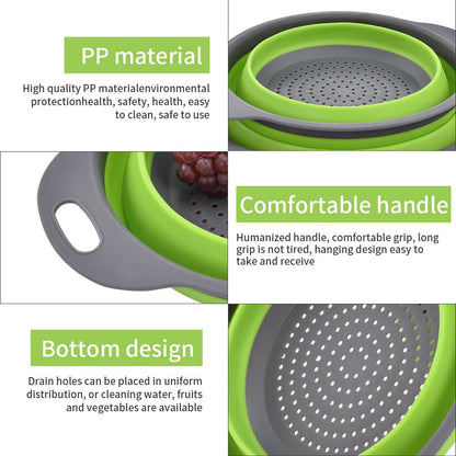 Round Collapsible Fruits Vegetables Strainer