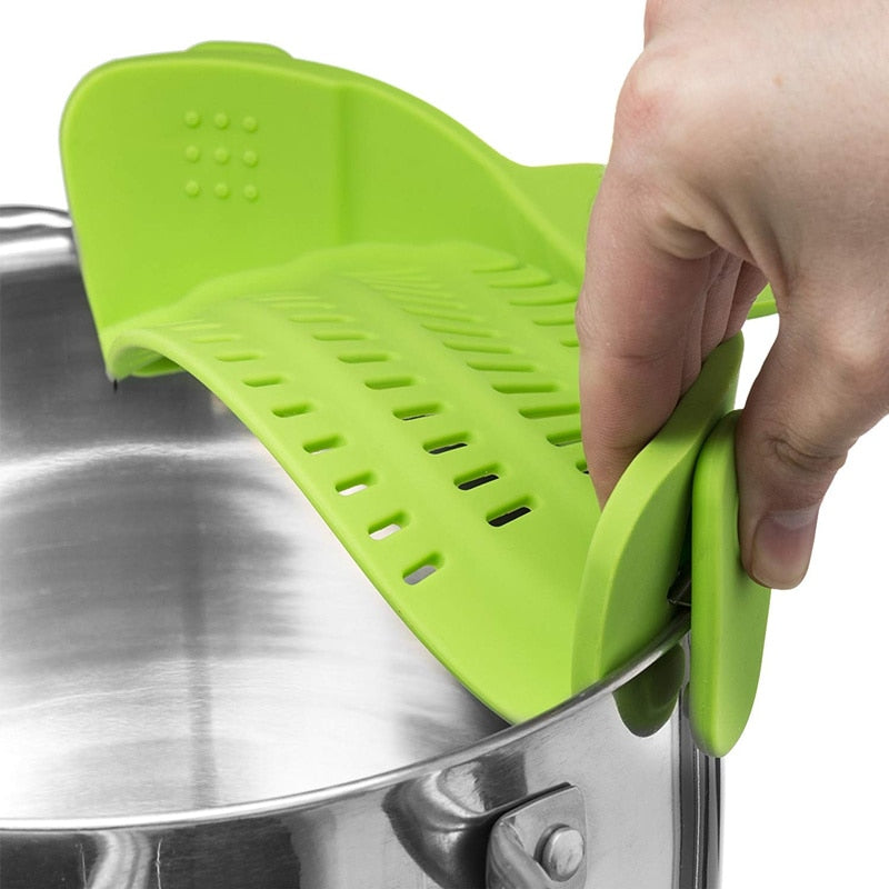 Universal Anti-Slip Silicone Clip-on Pan Pot Strainer