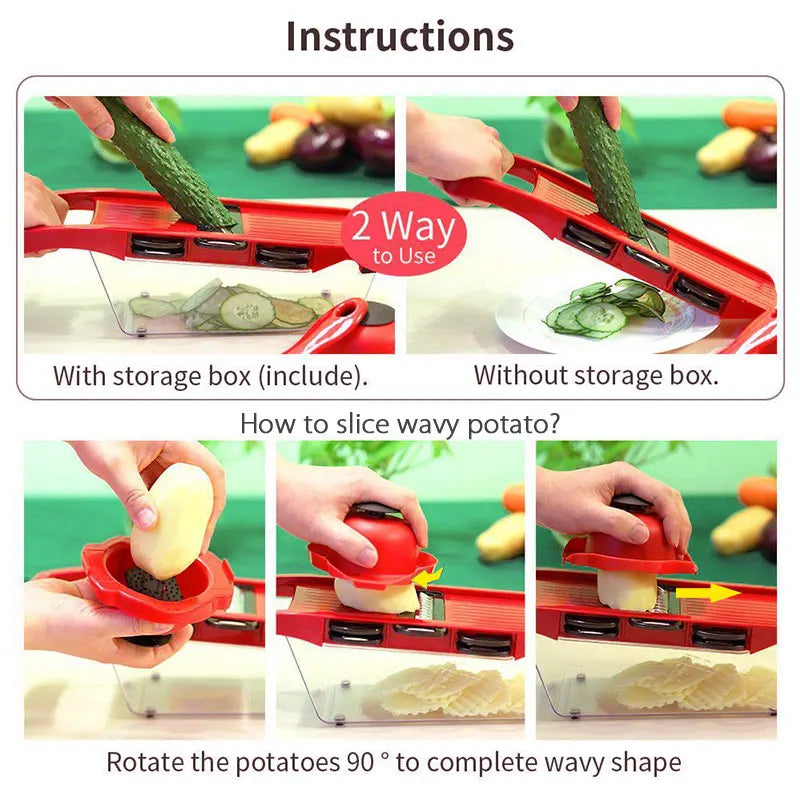 Kitchen Helper Vegetable Cutter and Slicer with Steel Blade