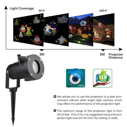 12-Pattern Christmas Snowflake & Seasonal Laser Projector Light