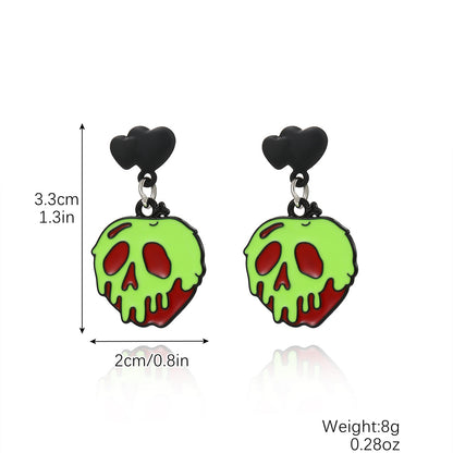 Halloween Pumpkin Skull Bat Earrings Set