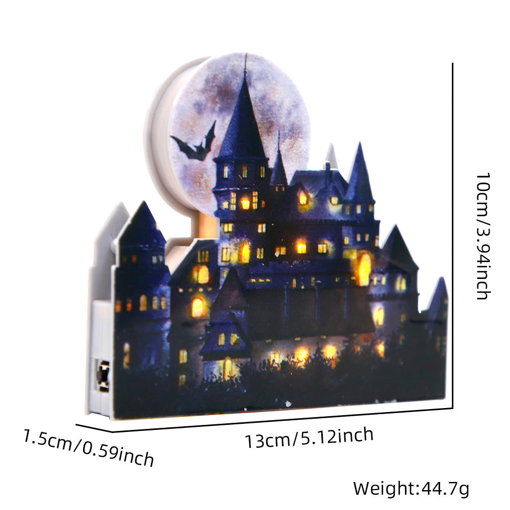 Luminous Halloween Haunted Mansion House LED Desktop Ornament Party Decoration