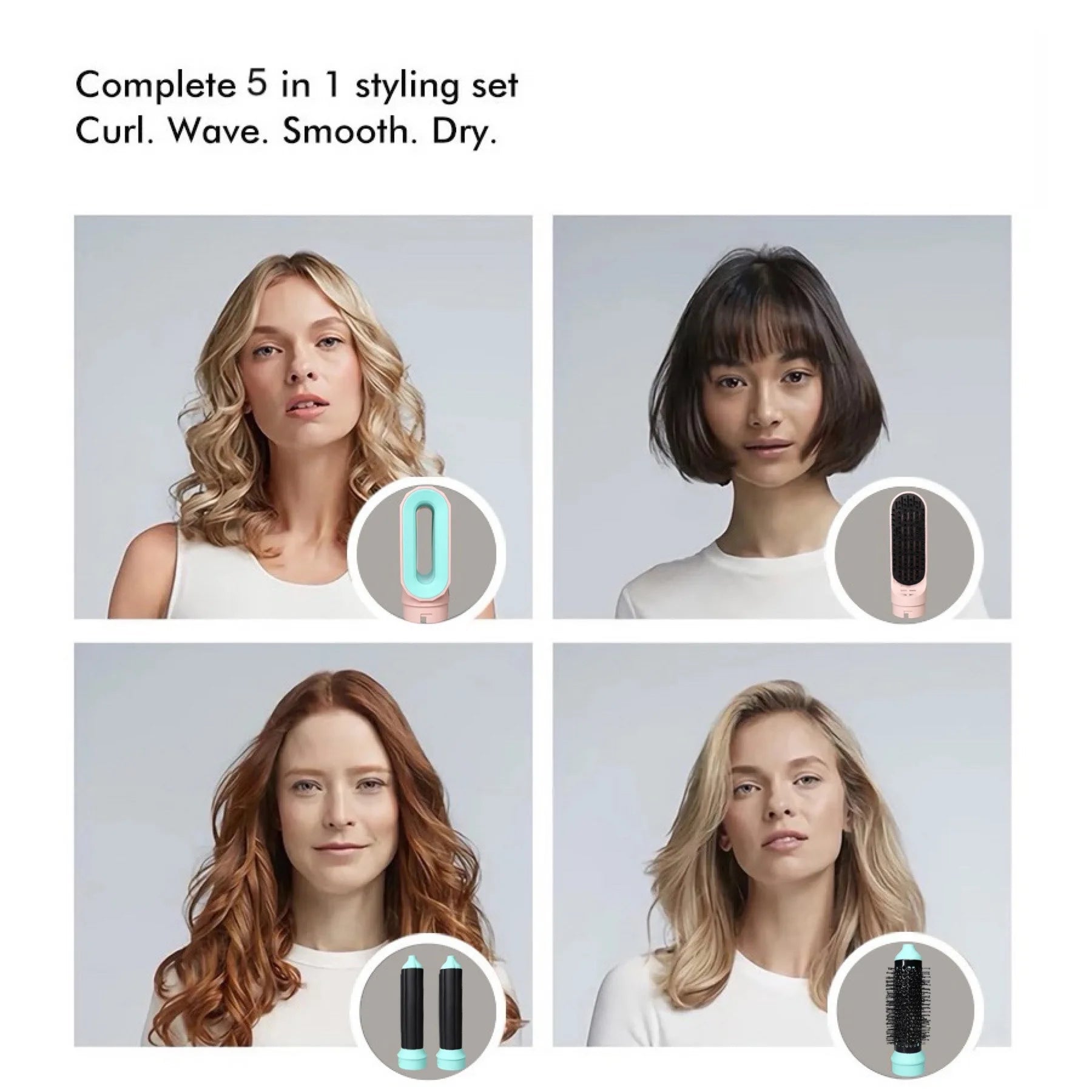 5 In 1 Multi Styler New Design Hair Dryer For Hair 5 in 1 hair styler With Curling Barrel Hot Air Brush Styling Tool MultiStyler by Haraps.com