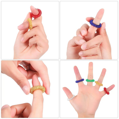 Spiky Stress Massager Finger Ring Set by Acupressure by Haraps.com