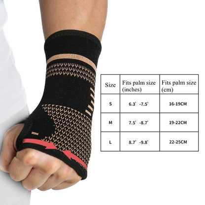 Copper Compression Wrist Sleeve – Sports and Arthritis Support