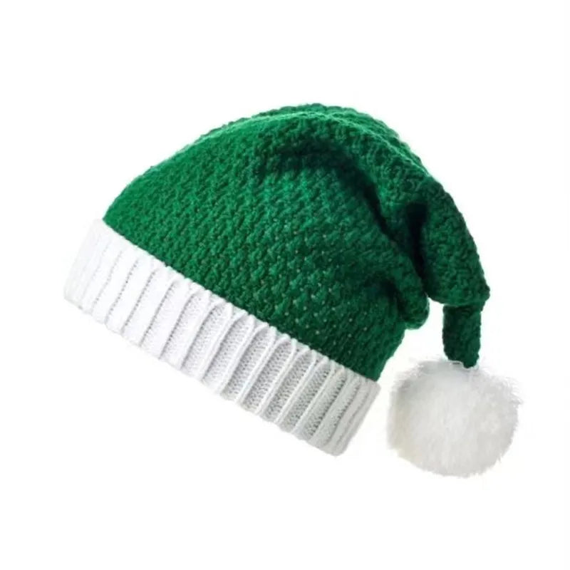 Knitted Wool Christmas Hat with Pom-Pom