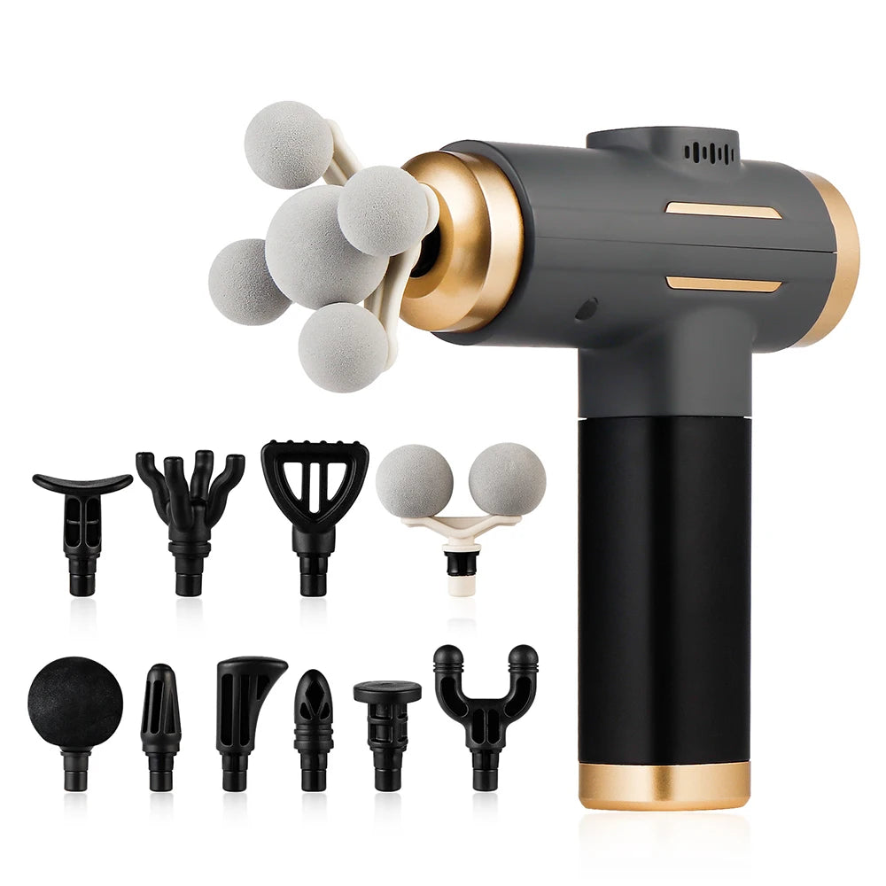 11-IN-1 Electric Massage Gun 99 Level Powerful Fascia Gun High-Frequency Vibration Body Massage Gun Arms Leg Muscle by Haraps.com