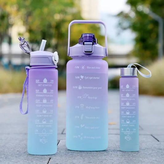 Motivational Sports Water Bottle with Time Marker