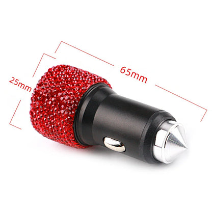 Bling USB Car Charger/All-in-One USB Cable 5V 2.1A