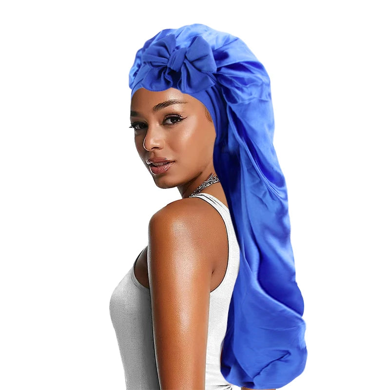 Long Bowknot Satin Bonnet