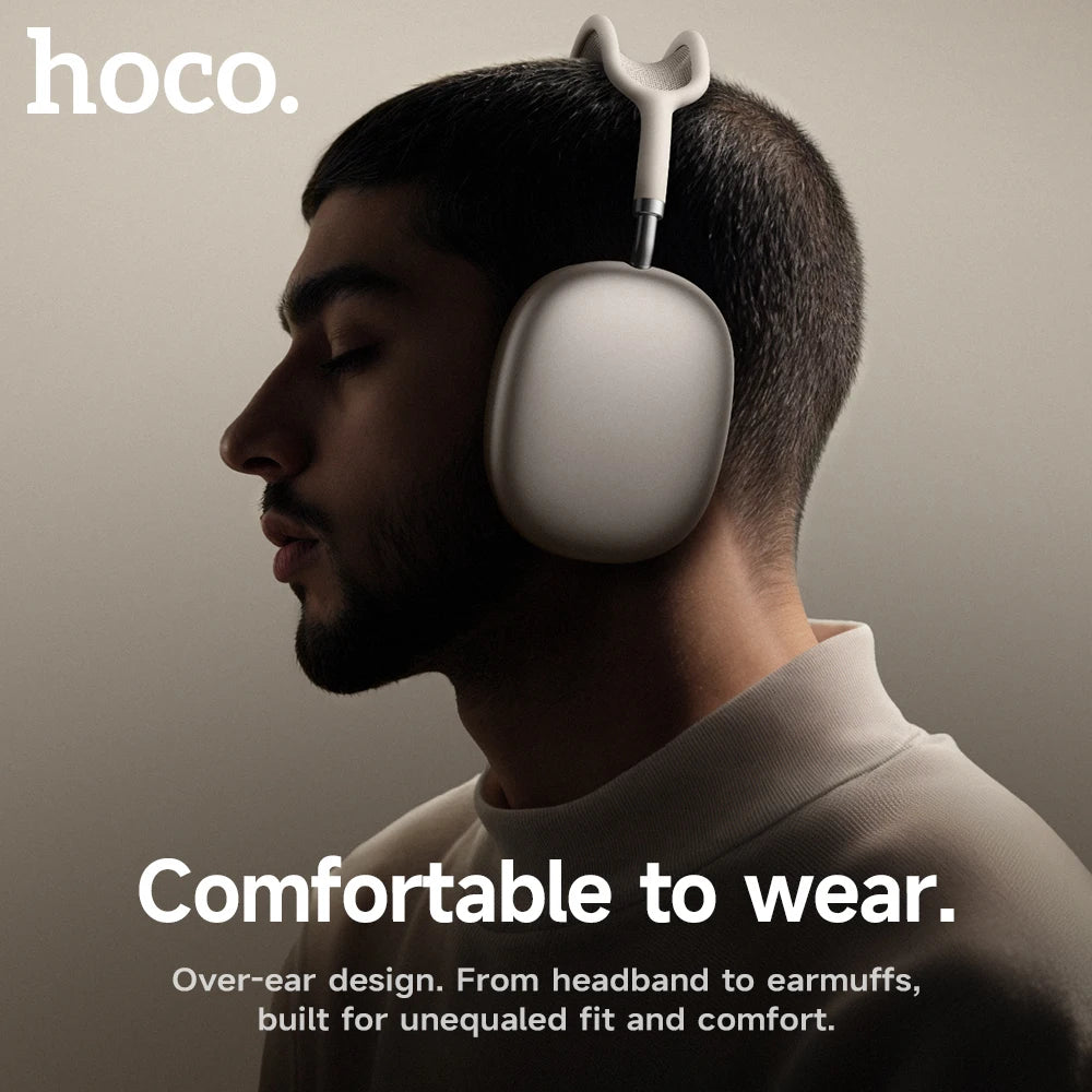 HOCO W65 Plus ANC Noise Reduction Bluetooth Headphones Over The Ear Wireless Big Earphone Hifi Sounds Sport Headsets With Button by Haraps.com