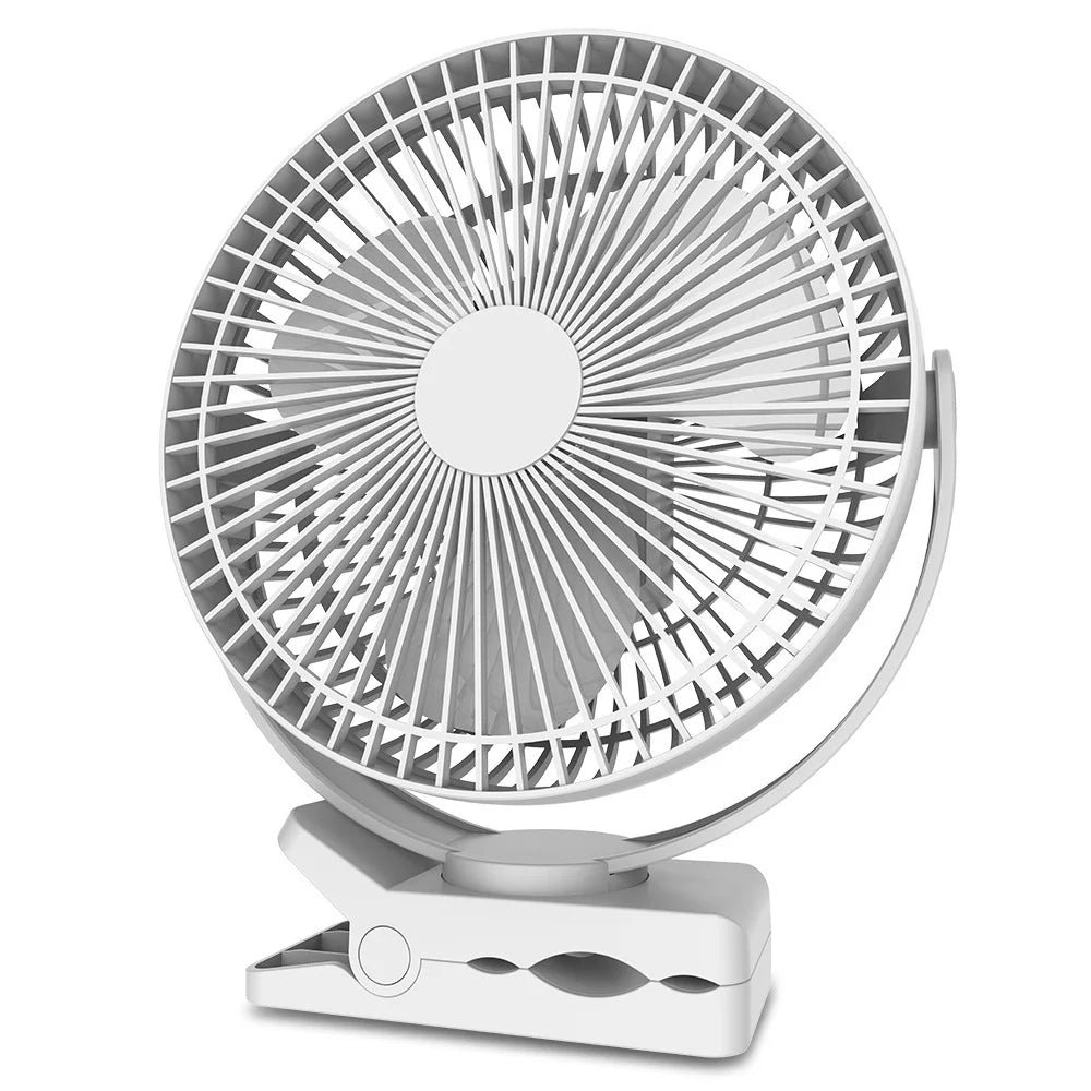 Portable USB Rechargeable Fan 10000mAh Battery With 4 Speeds For Home Office Outdoor Use