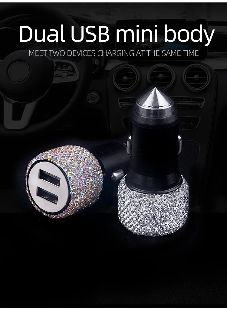 Bling USB Car Charging Cable 3 in 1