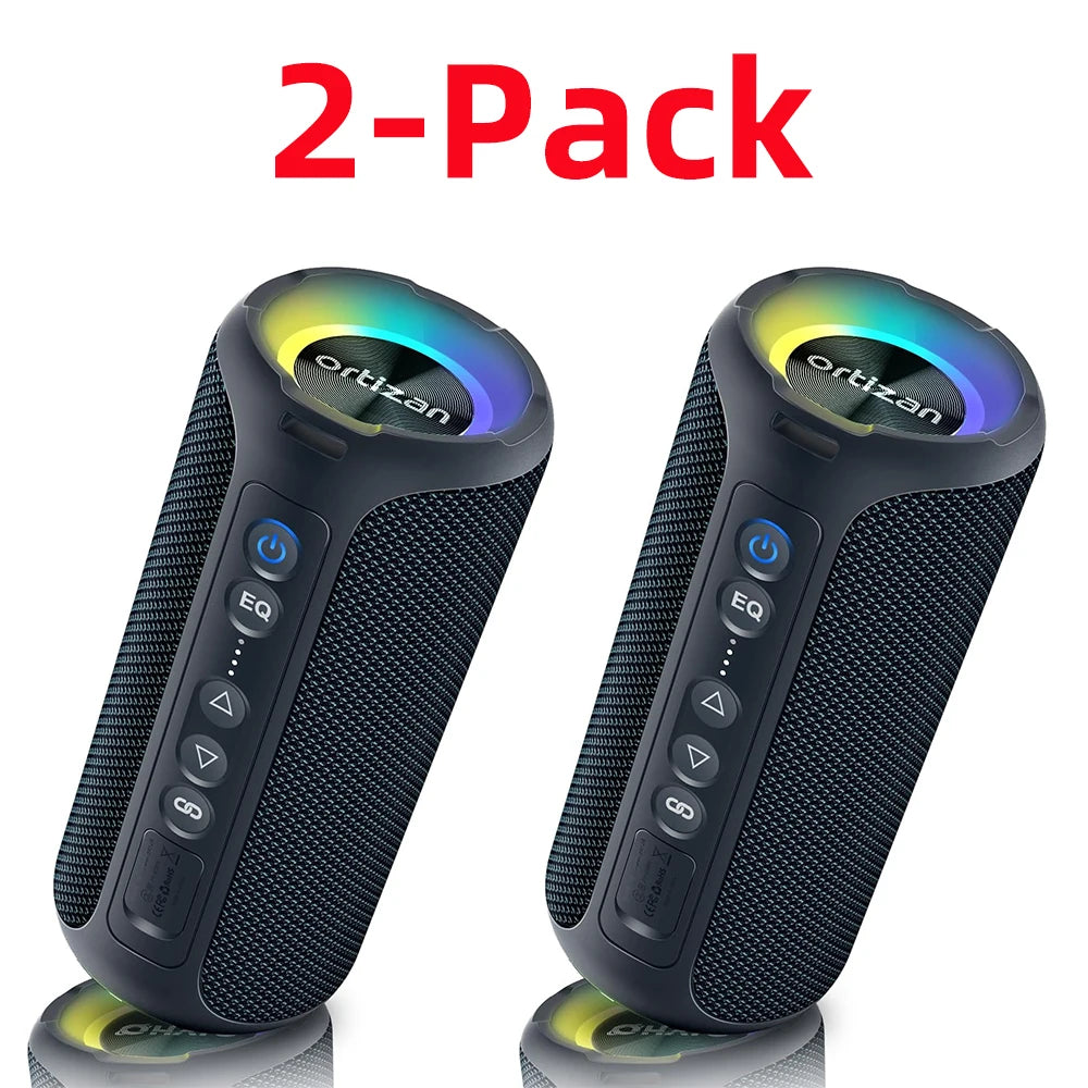 Ortizan Bluetooth Speakers 40W Enhanced Bass Portable Outdoor Wireless Speaker 30Hrs IP7 Waterproof Shower Speaker Bluetooth 5.3 by Haraps.com