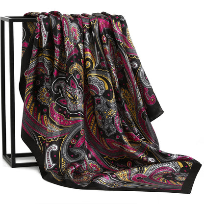 Satin Silk Square Head Scarf (90cm x 90cm)