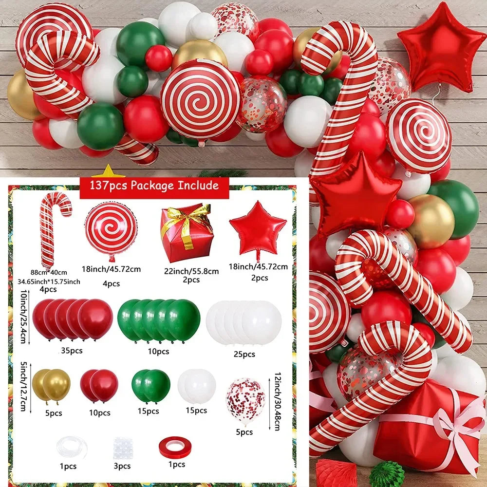 137PCS Christmas Balloon Decoration Set