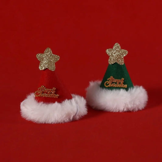 2-Piece Pet Christmas Dress-Up Set – Kitten & Puppy Bandana with Hat