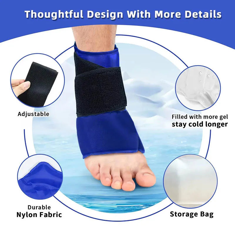 Reusable Kness Ankle Ice Pack Wrap Braces Hot Cold Compress Gel Packs For Wrist Elbow Foot Supports Care Tools by Haraps.com