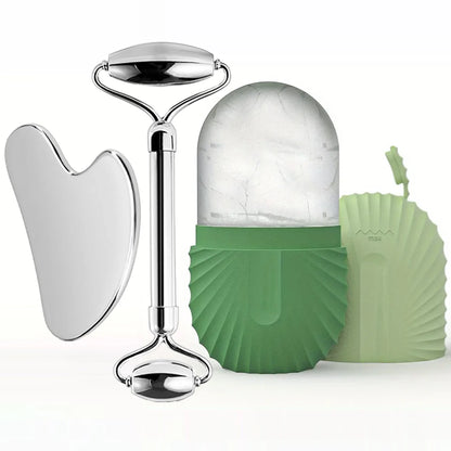 Ice Face Roller & Gua Sha Skincare Set